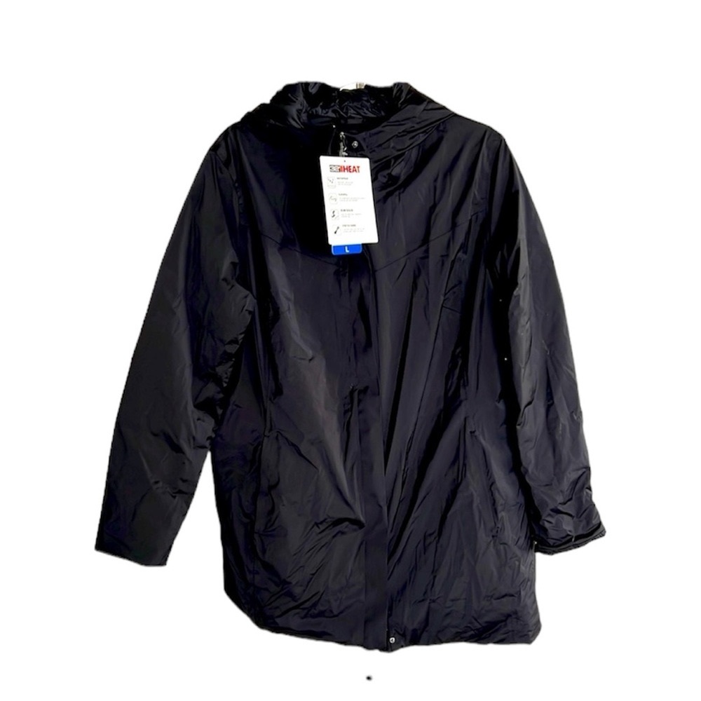 32 Degrees Heat Hooded Jacket Zip Front Waterproof Stretch Cloudfill L  …